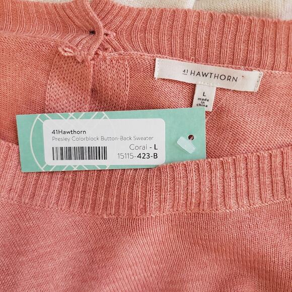 41 Hawthorn Women's Large Presley Colorblock Button-Back Sweater NWT - Picture 6 of 6